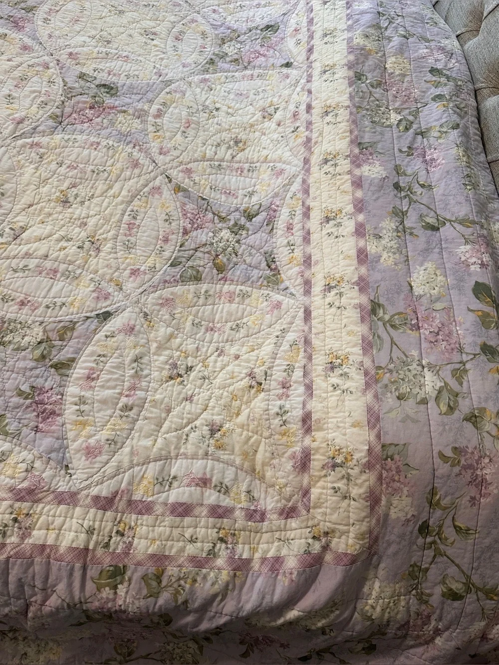 VTG Rachel Ashwell Shabby Chic Queen/Full Quilt Set 2 Shams Floral Patchwork